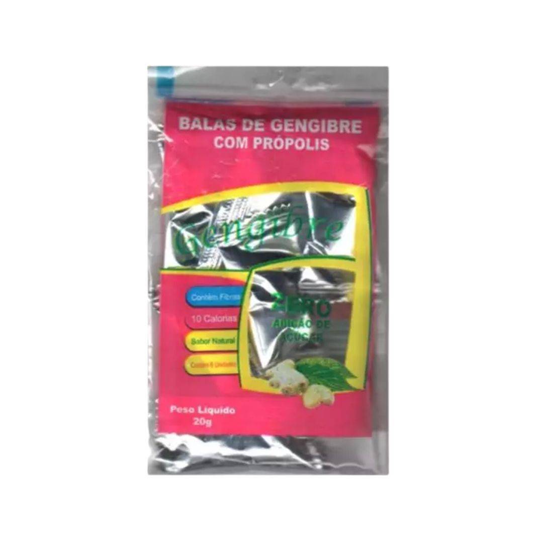 Balas de gengibre com própolis zero açúcar Amatuvida - Pct. 20g