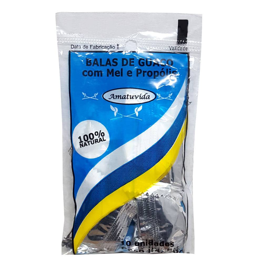 Balas de guaco com mel e própolis Amatuvida - Pct. 50g