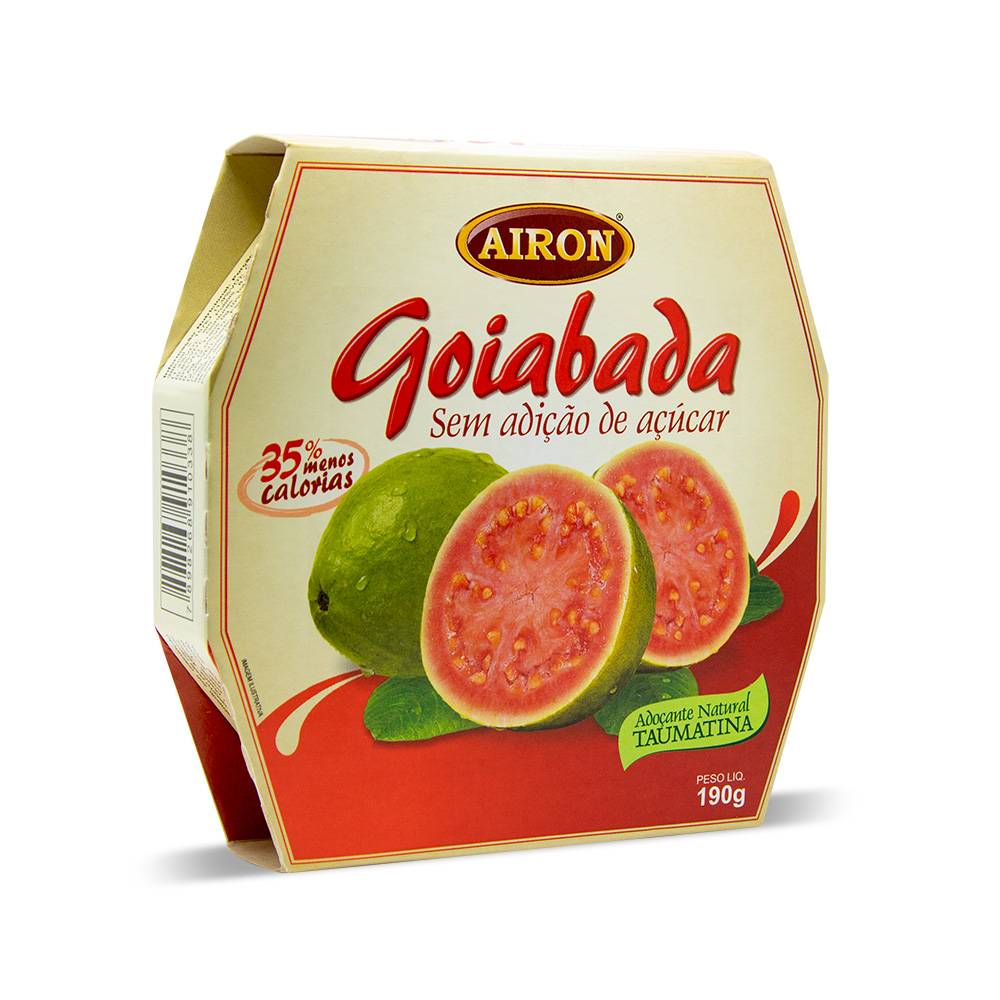 Goiabada sem adição de açúcar Airon - Pote 190g