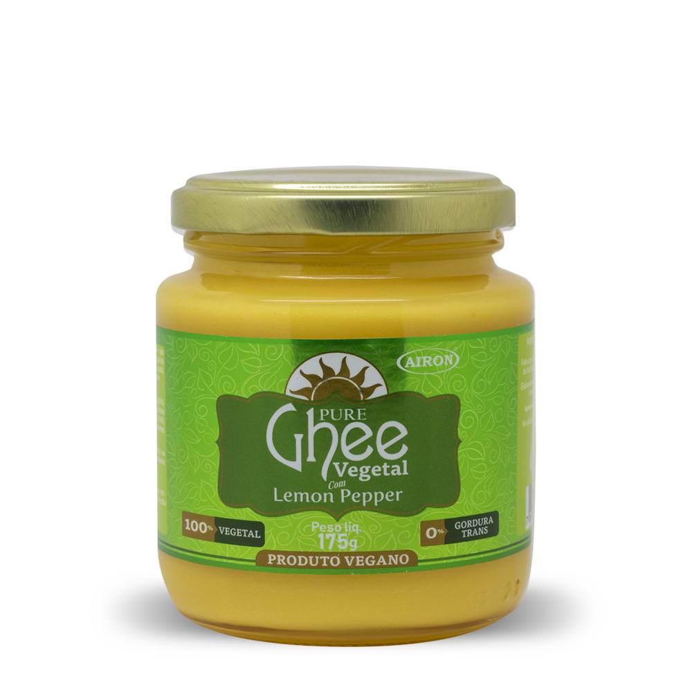 Pure ghee vegetal com lemon pepper Airon - Pote 175g